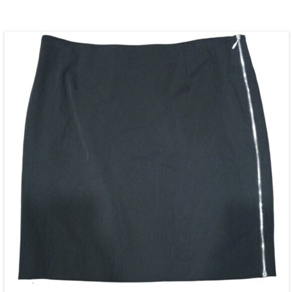 Doncaster cotton stretch wrap zipper skirt  Black  Size 16